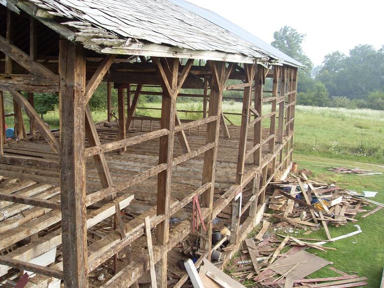 Babb Barn Exterior with Siding Removed